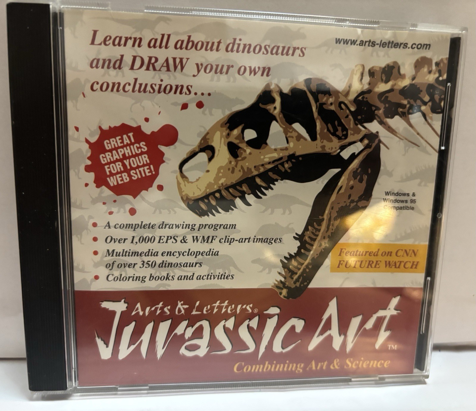 Jurassic Art CD-ROM Arts & Letters Combining Art & Science Mint Rare Free Ship