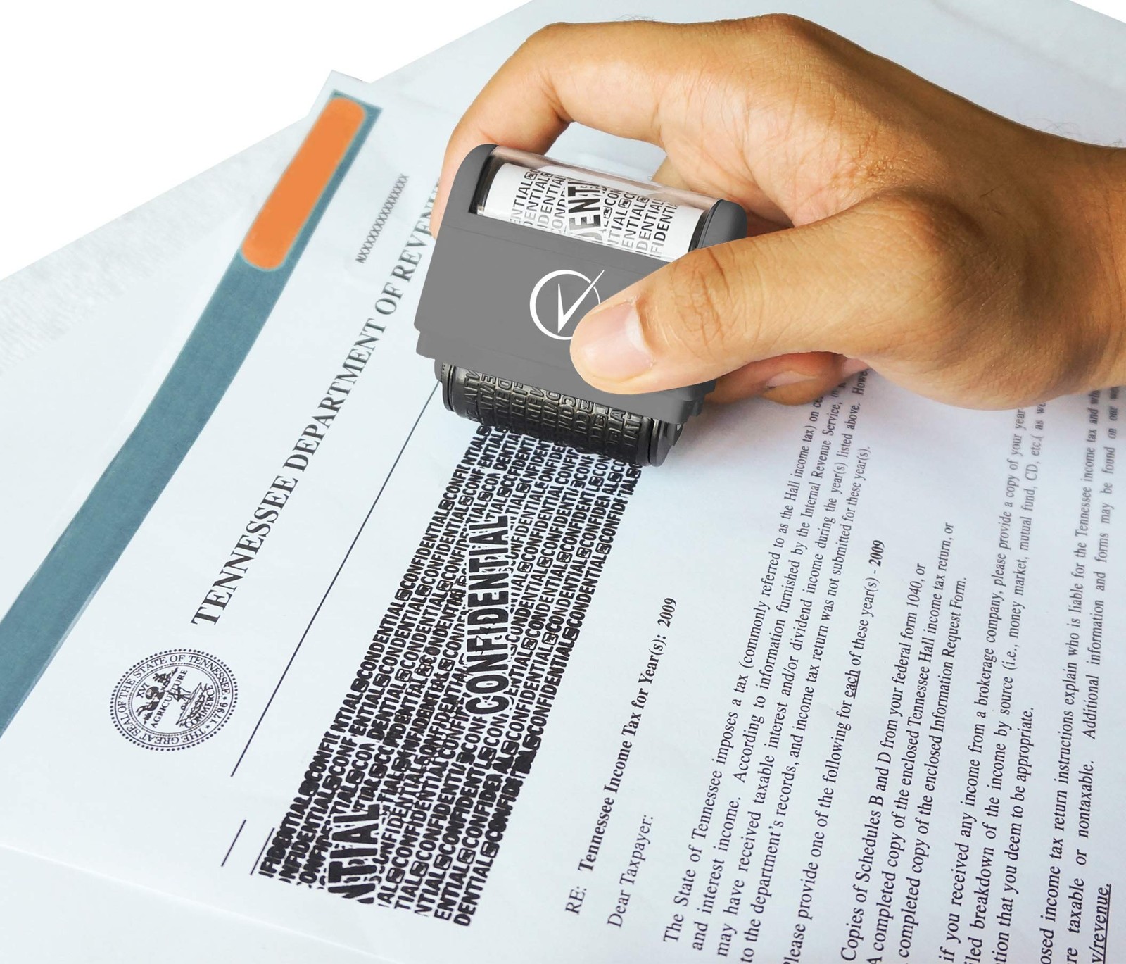 Vantamo Identity Theft Protection Roller Stamp for Hiding Sensitive Informati...