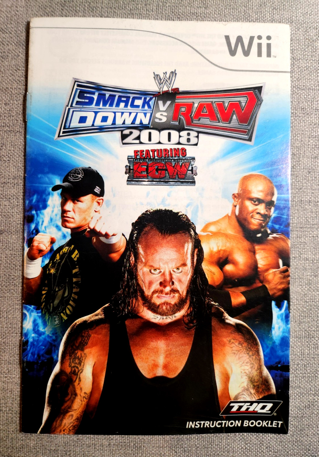 WWE SmackDown vs. Raw 2008 Instruction Booklet - Manual Only - Nintendo Wii