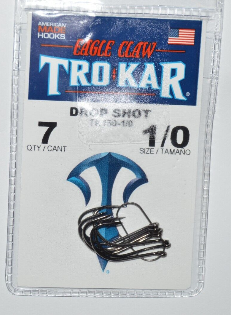 tro kar trokar drop shot finesse soft plastic worm hook size 1/0 tk150-1/0