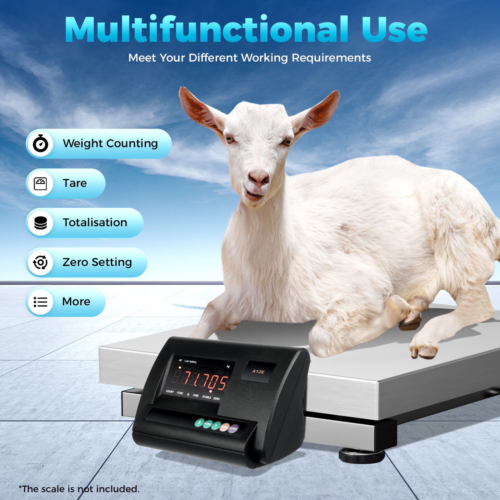 Livestock Scale Kit 5000LBS High Precision Indicator Platform Scale Waterproof