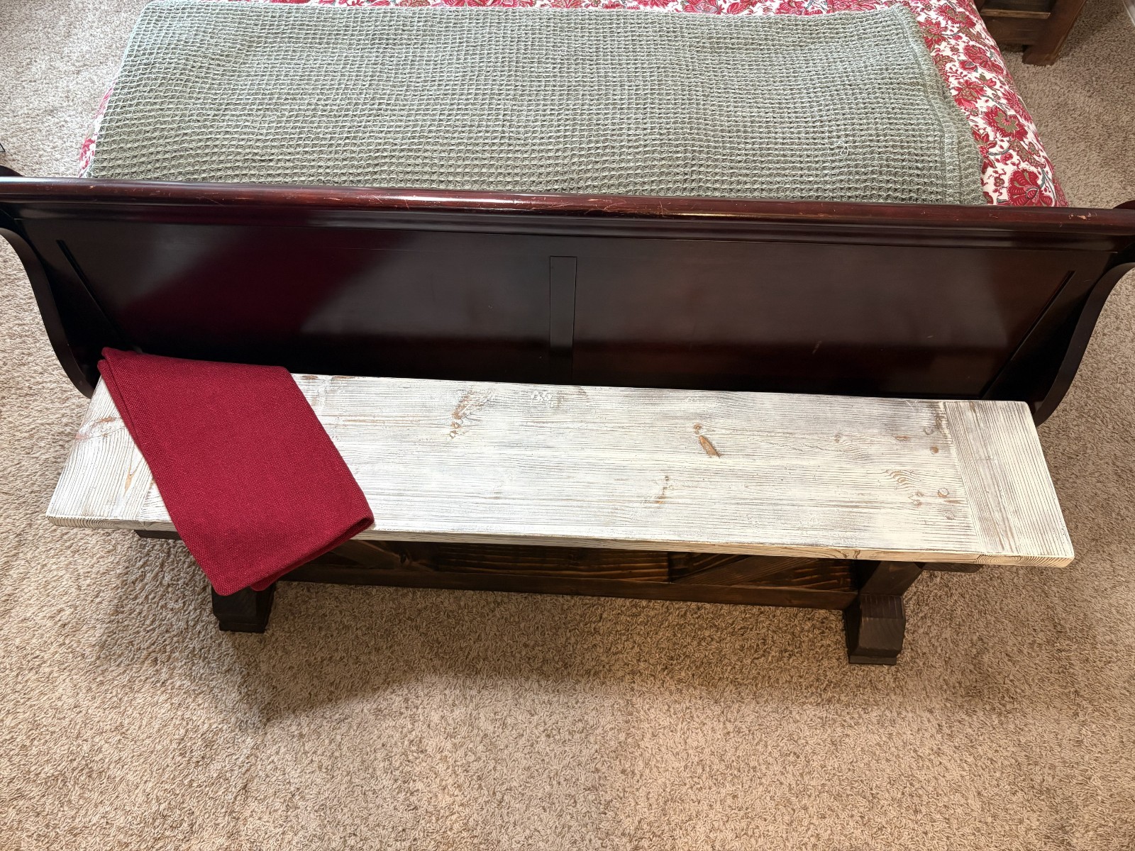 Hand made wooden bench, New, Distressed Top, Solid Pine, Entry/Hall/Seating