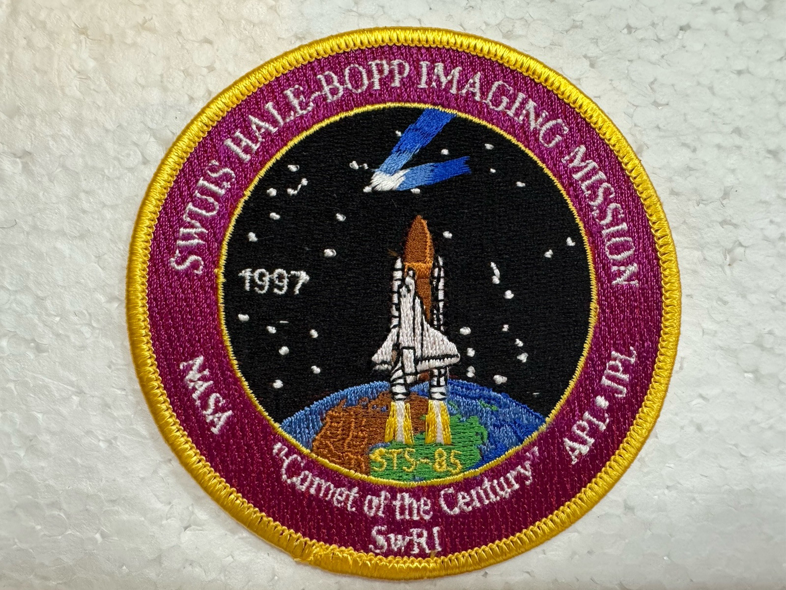 Vintage NASA Space Shuttle Patch - 1997 STS-85 Swuis Hale-bopp Imaging Mission