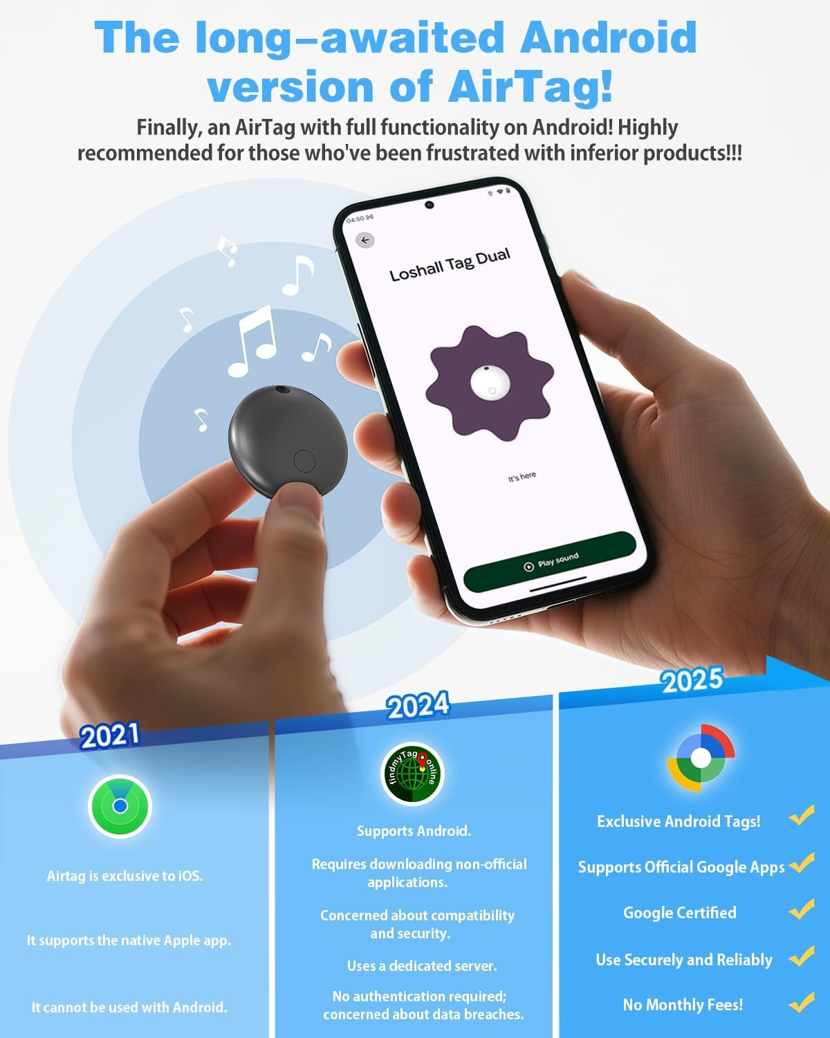 Air Tags for Android,Air Tags-4 Pack Android,2 Year Battery Life,Air Tracker Tag