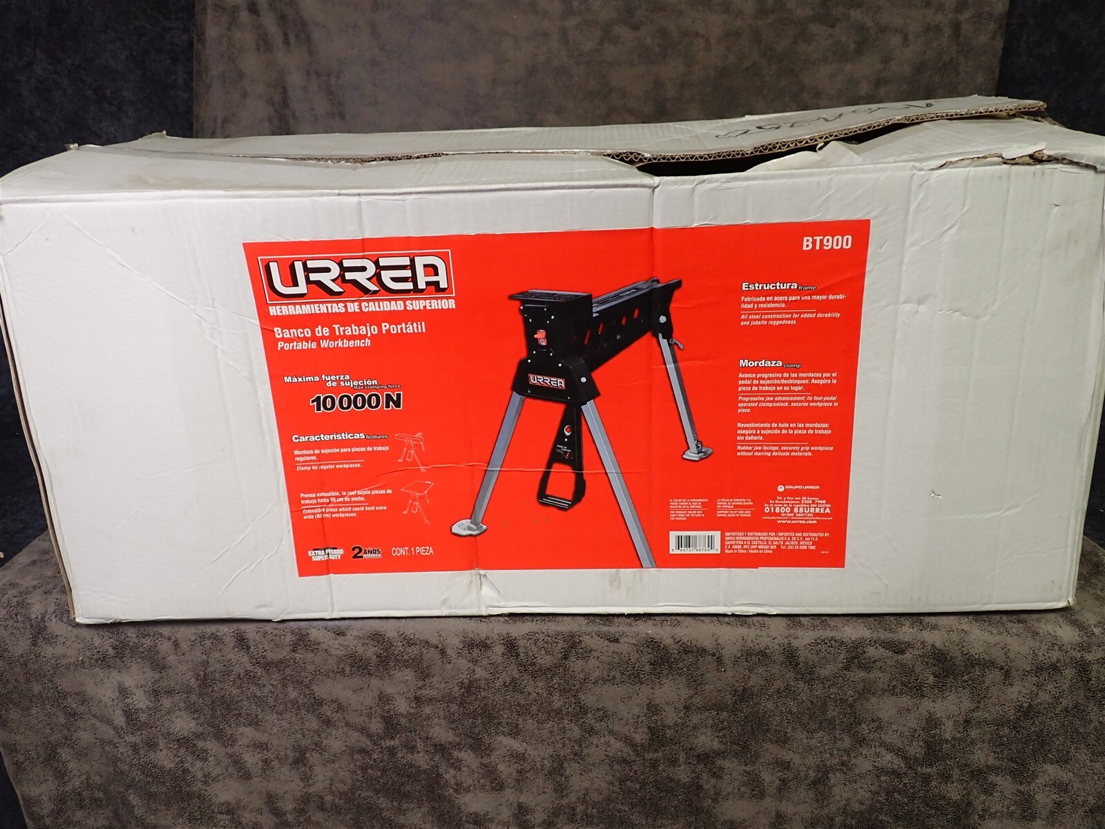 NEW URREA BT900 Super Duty Portable Steel Fold-Up Extendible Workbench (CC2)
