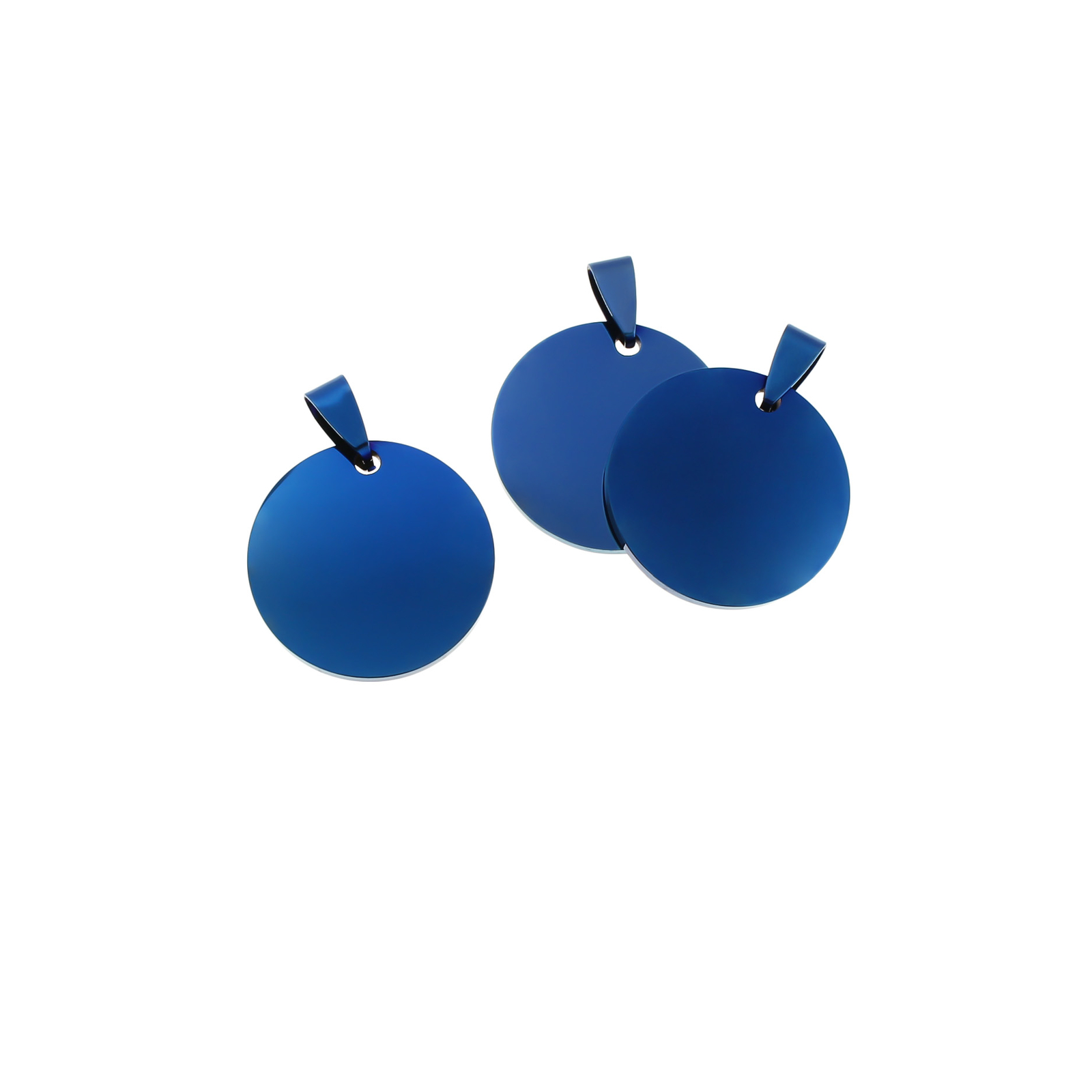 Circle Stamping Blanks - Blue Tone Stainless Steel - 25mm - 1 Tag - MT729