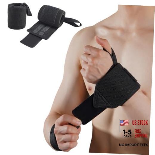 SUJAYU Wrist Wraps Wrist Brace Wrist Straps for Weightlifting, 1 Pair Black