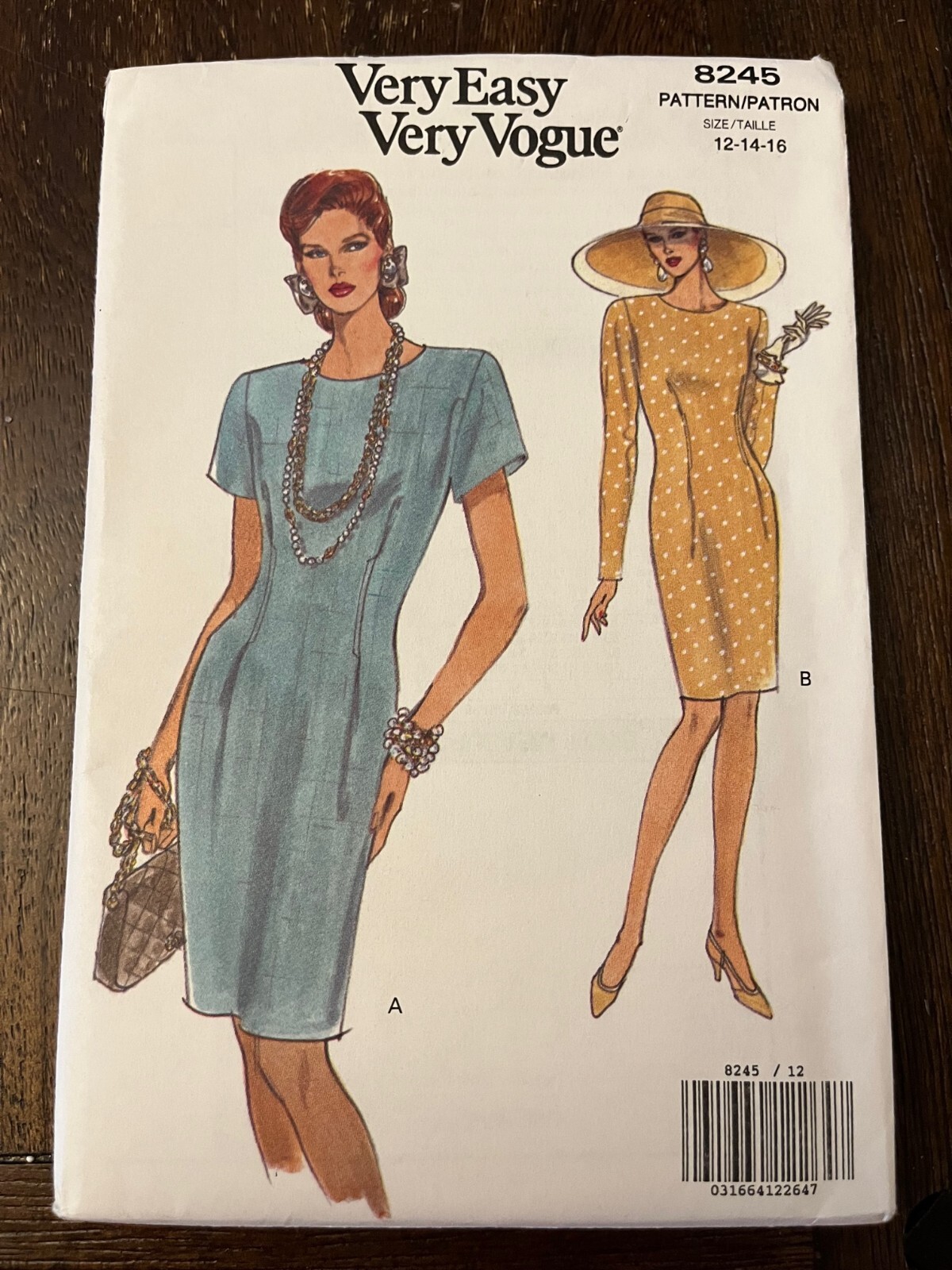 Vogue 8245 UNCUT Sewing Pattern, Misses' Petite Dress, Size 12-14-16