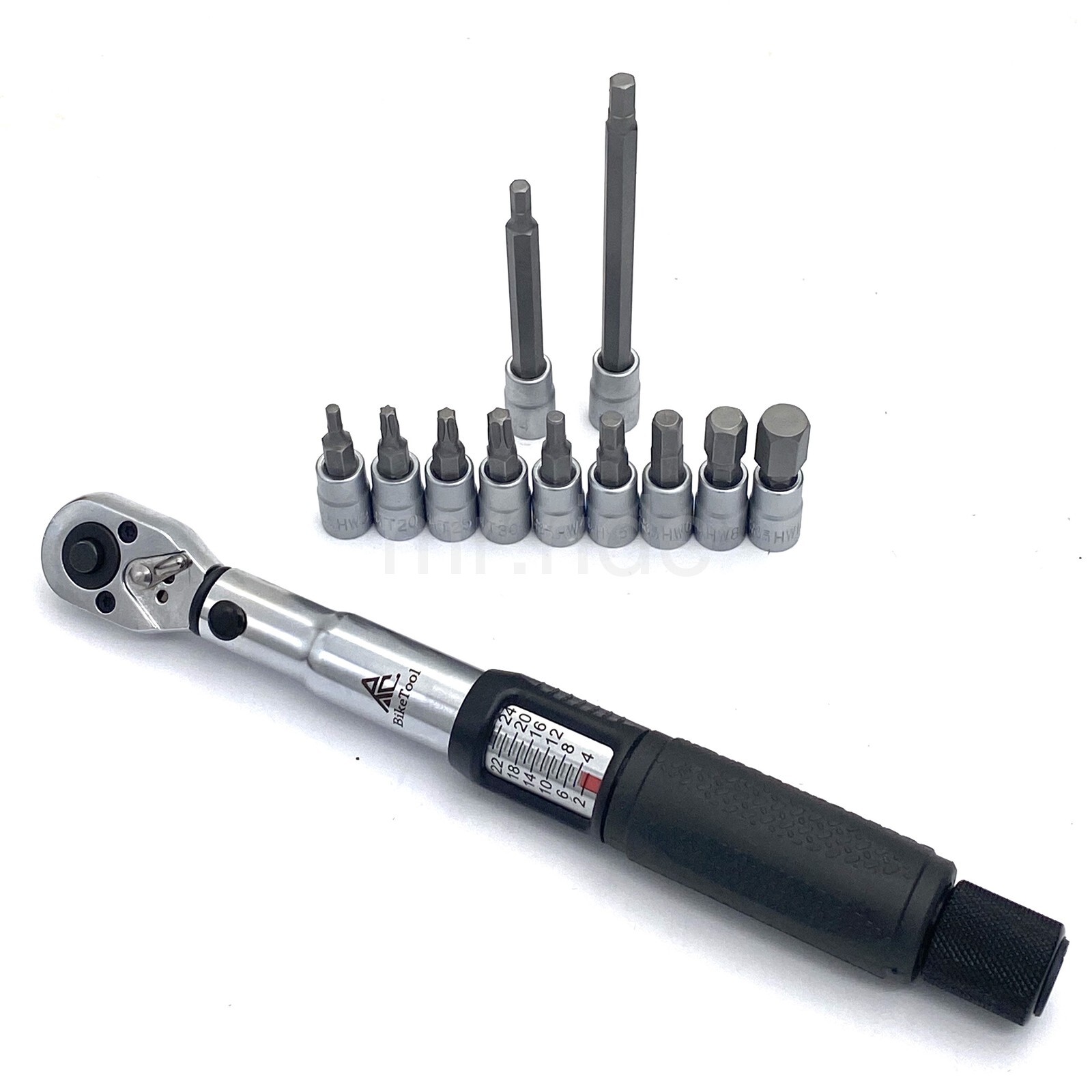 2-24Nm Torque Wrench Set, Reversible,NM-Lock,Chrome Vanadium,Hex Bits,Ergonomic