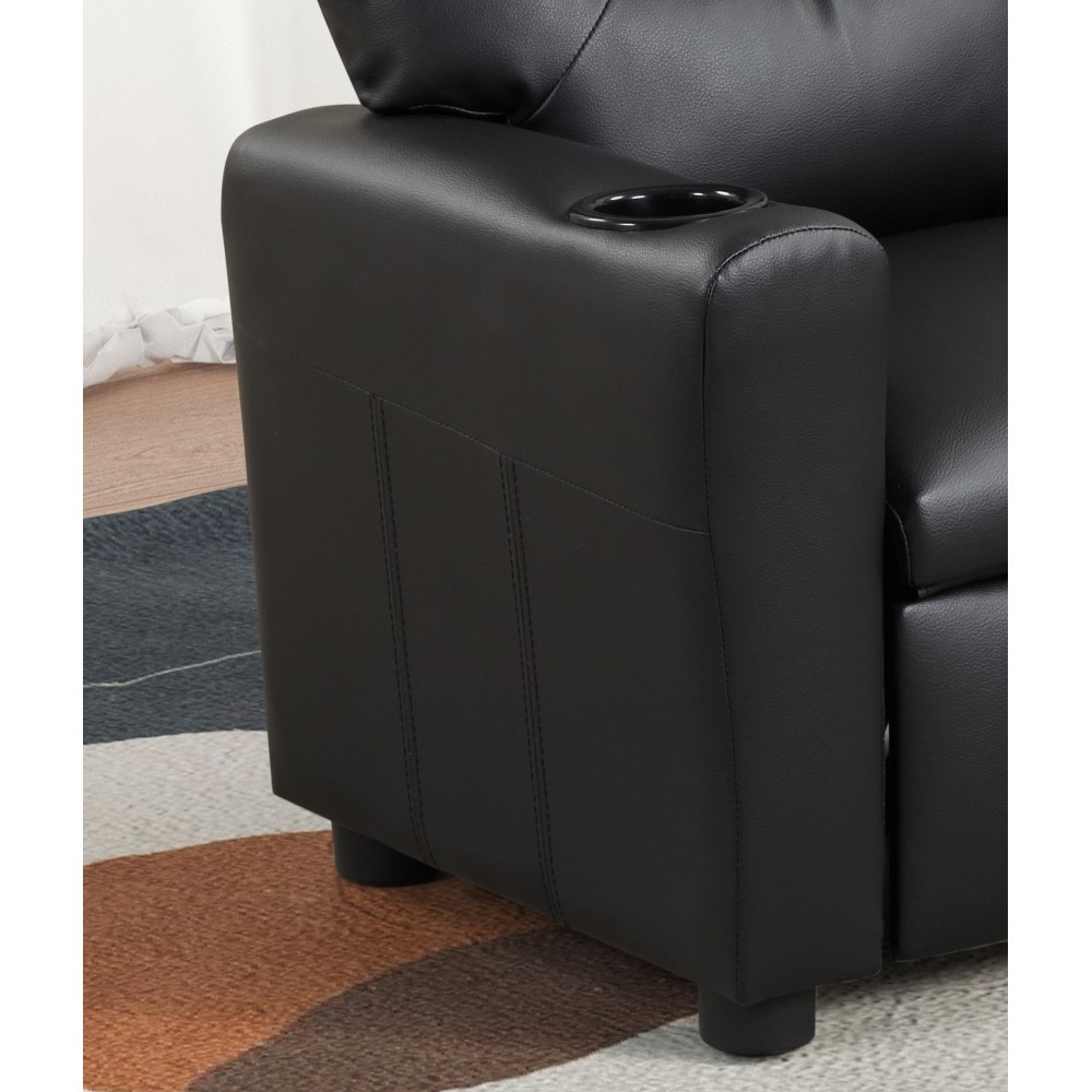 Marisa 23" Yellow PU Leather Kids Recliner Chair with Cupholder DJYC