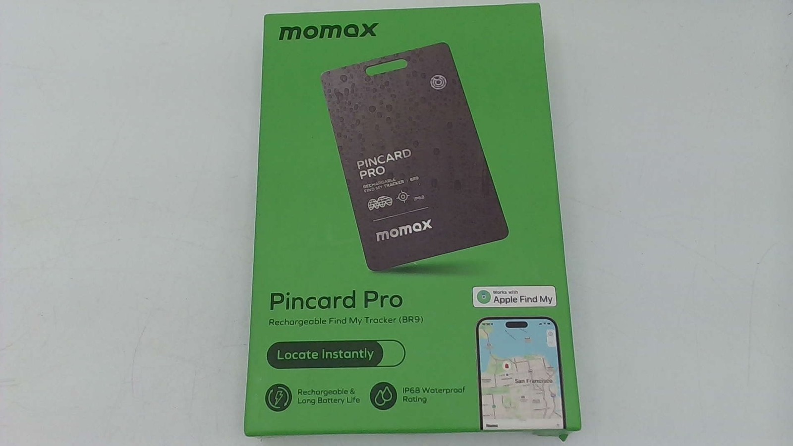 Momax Pincard Pro Mini BR9 Rechargeable Find My Tracker IP68 Green