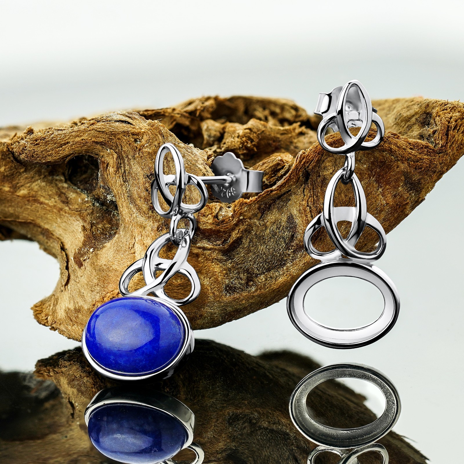 Silver 8x10mm Earring Blanks – Oval Bezel Setting with Celtic Knot Design