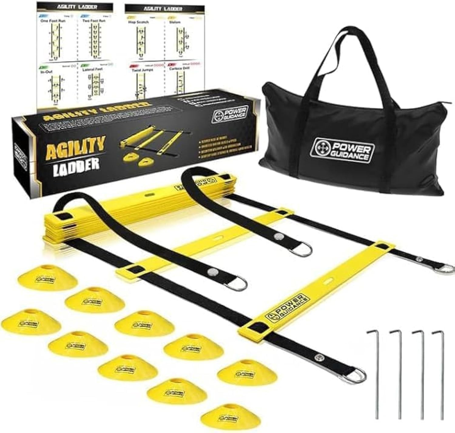 Agility Ladder (20 Feet) with Cones for Speed Agility Training & Quick Footwo...