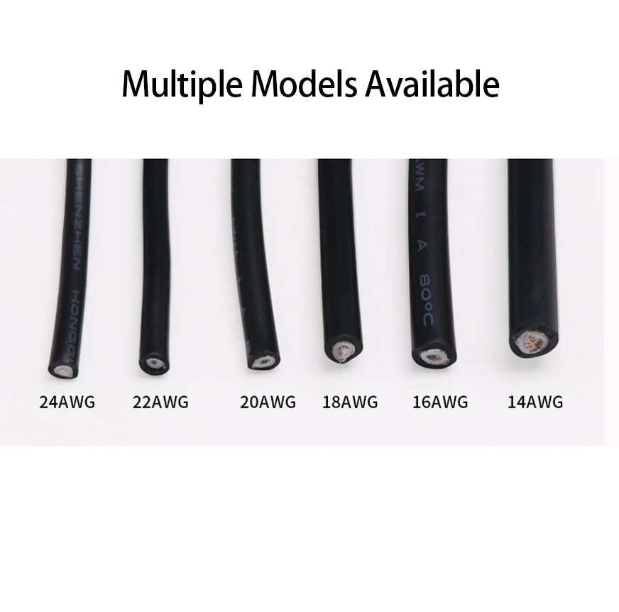 UL1185 Single Core Shielded Wire 10/12/14/16/18/20/22/24/26/28AWG Black And Grey