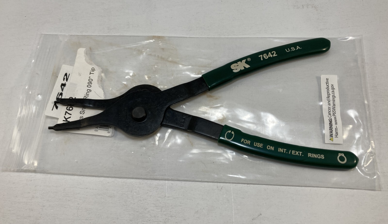 SK Tools 7642 .090" 0 Degree Convertible Retaining Ring Pliers USA Made