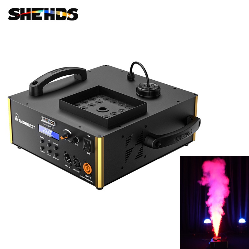 SHEHDS Upgraded 1500W Smoke Fog Machine RGB 24 LED DMX DJ Party Stage W/Remote