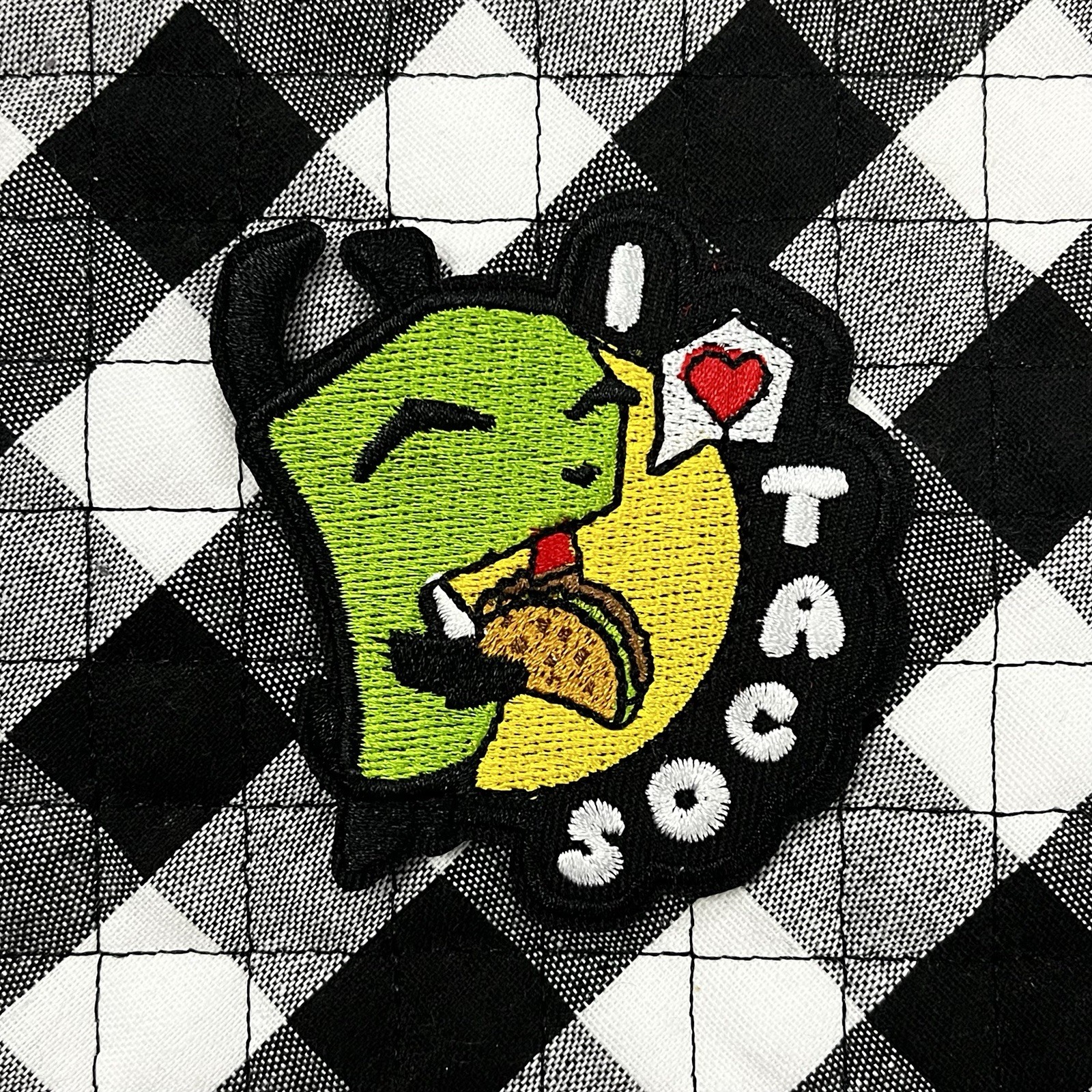 GIR Invader Zim I Love Tacos Iron On Patch