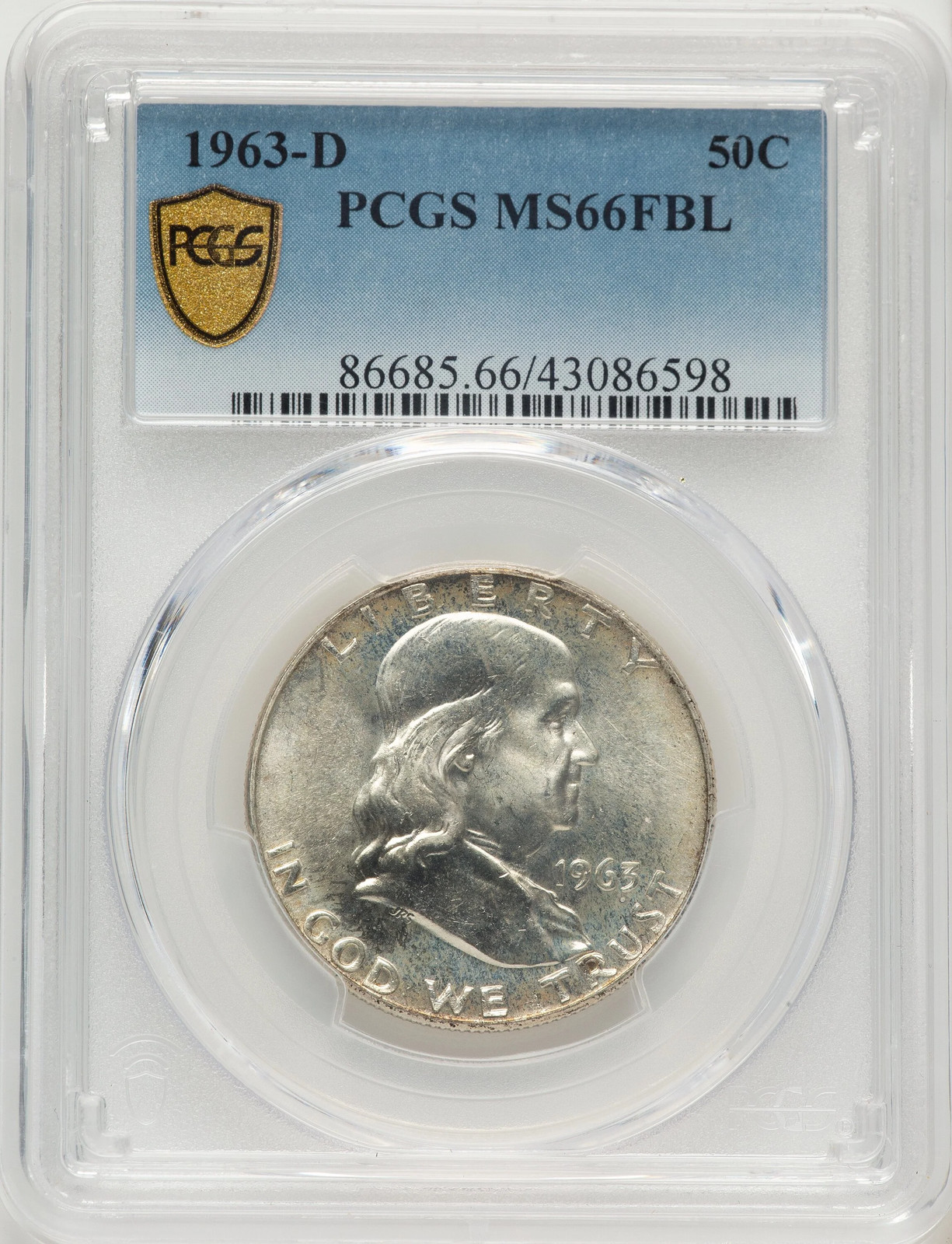 1963-D 50C FL Franklin Half Dollar PCGS MS66