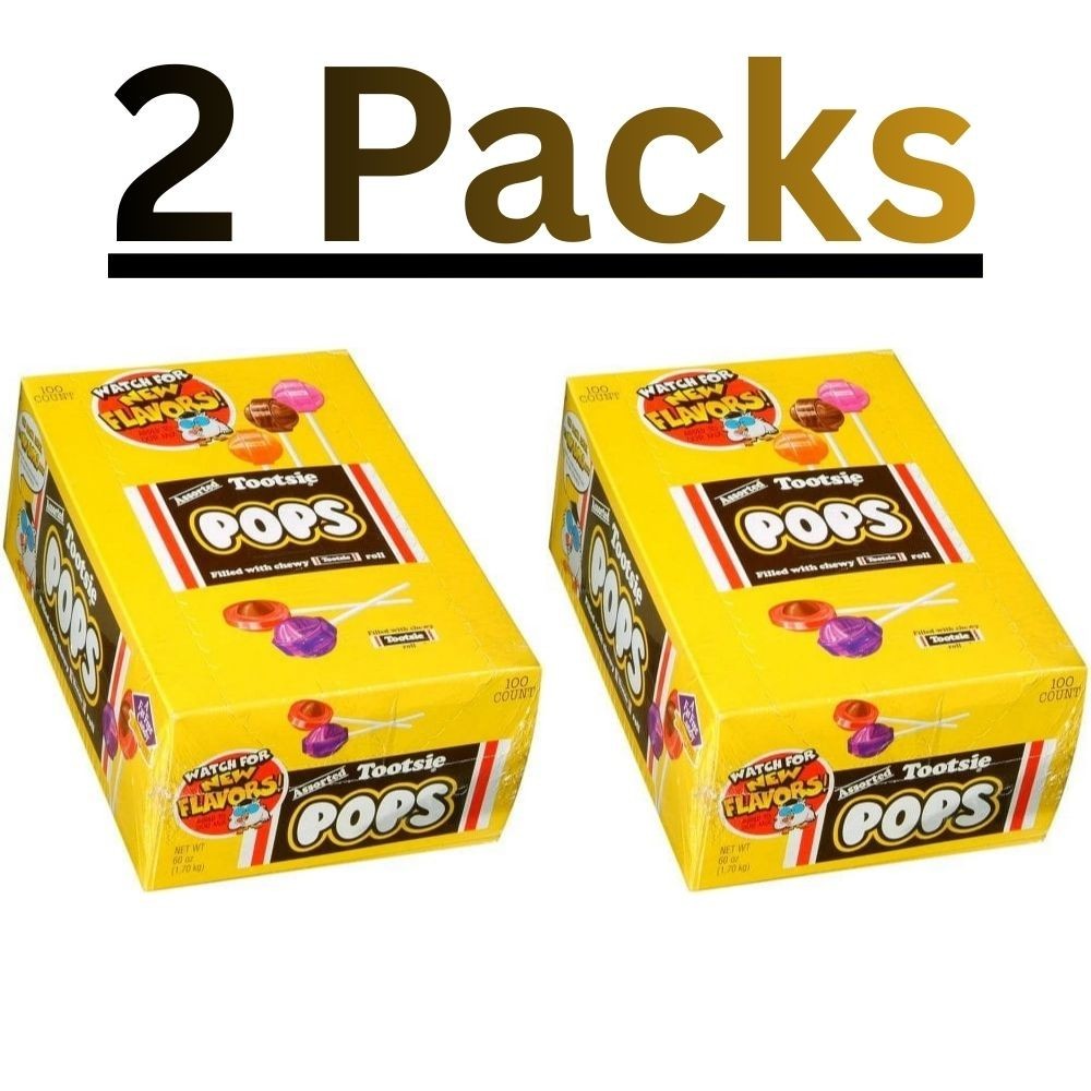 2 Packs Tootsie Pops Assorted Mix, 100 pcs