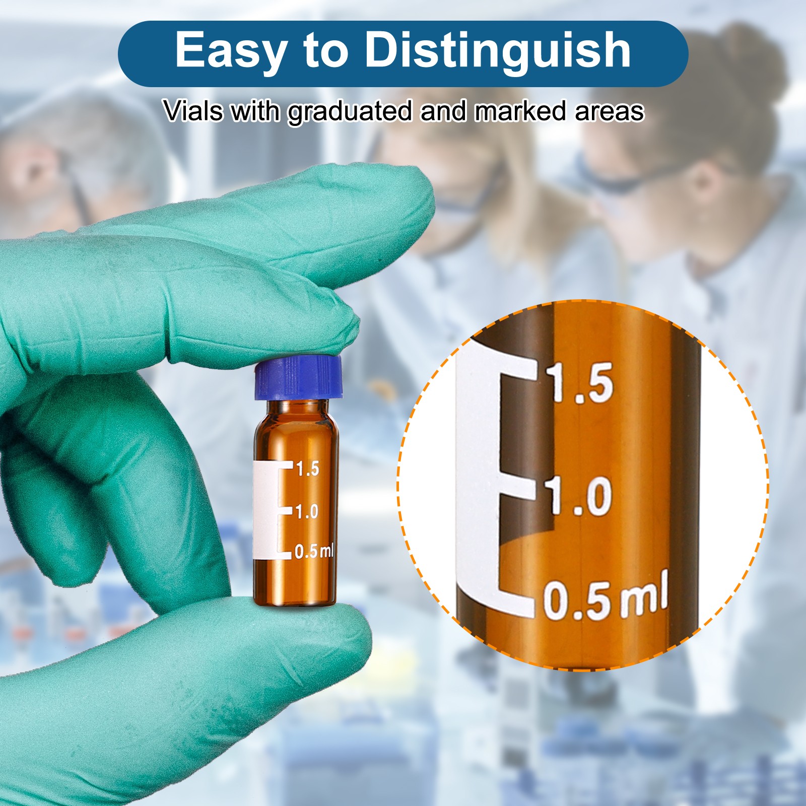 2ml self-sampler vial, 100pcs red patch PTFE & white silicone sets