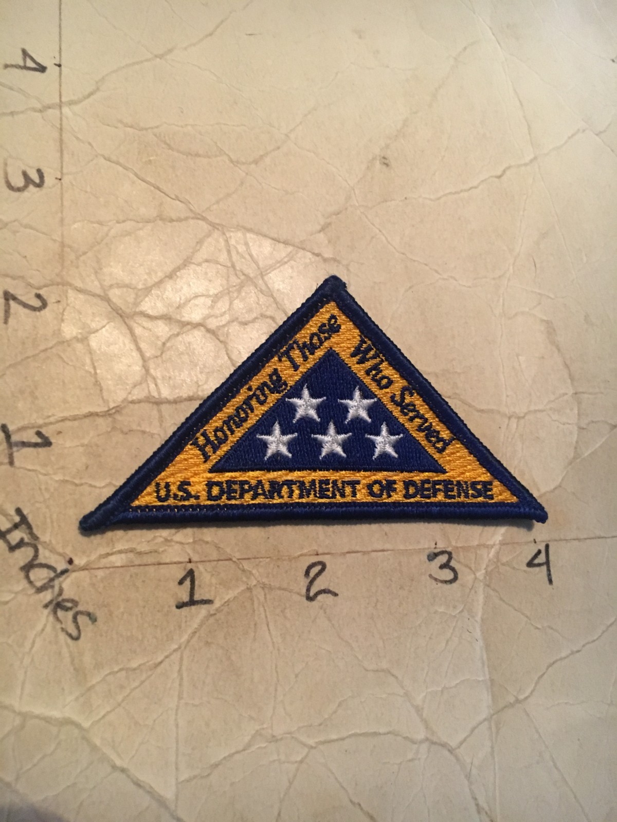 US Department of Defense Honoring Those Who Serve patch 6/25 folds of Honor Flag