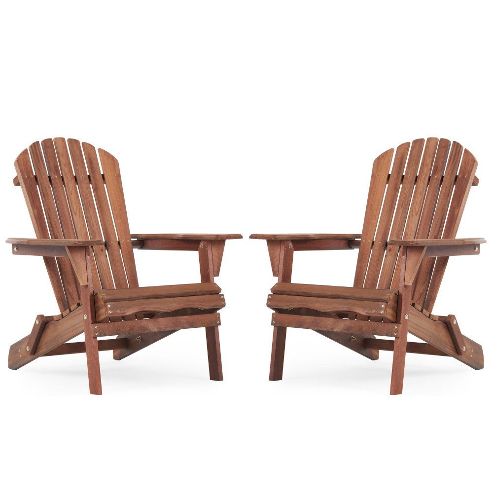 Wooden Outdoor Folding Adirondack Chair Set Of 2 Wood Lounge Patio Chair