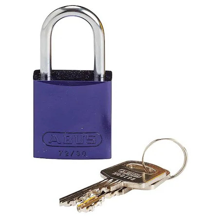 Brady Cpal-Prp-25St-Kd Lockout Padlock, Keyed Different, Aluminum, Purple, 1 In