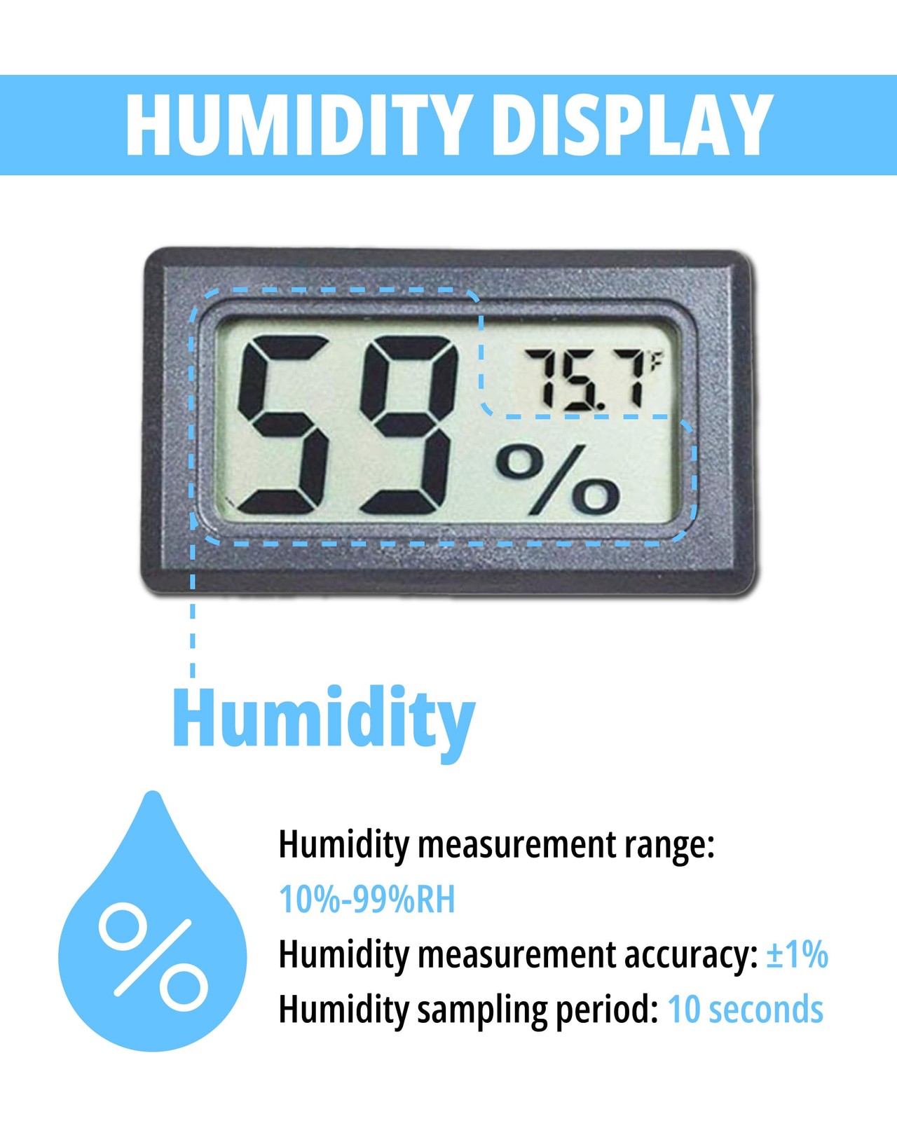 Hygrometer, Humidity Meter, Hydrometer, Room Thermometer Indoor, Humidity Sen...