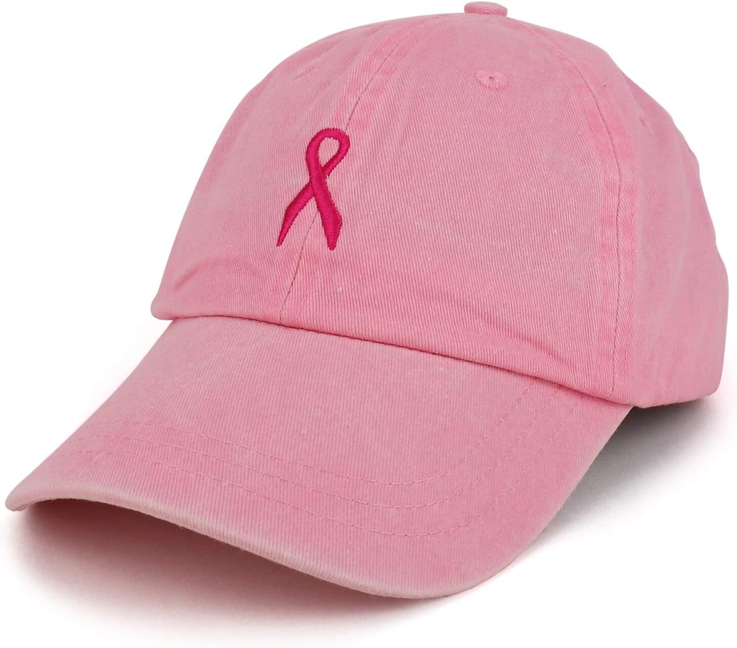 Armycrew Small Breast Cancer Awareness Ribbon Embroidered One Size, Pink