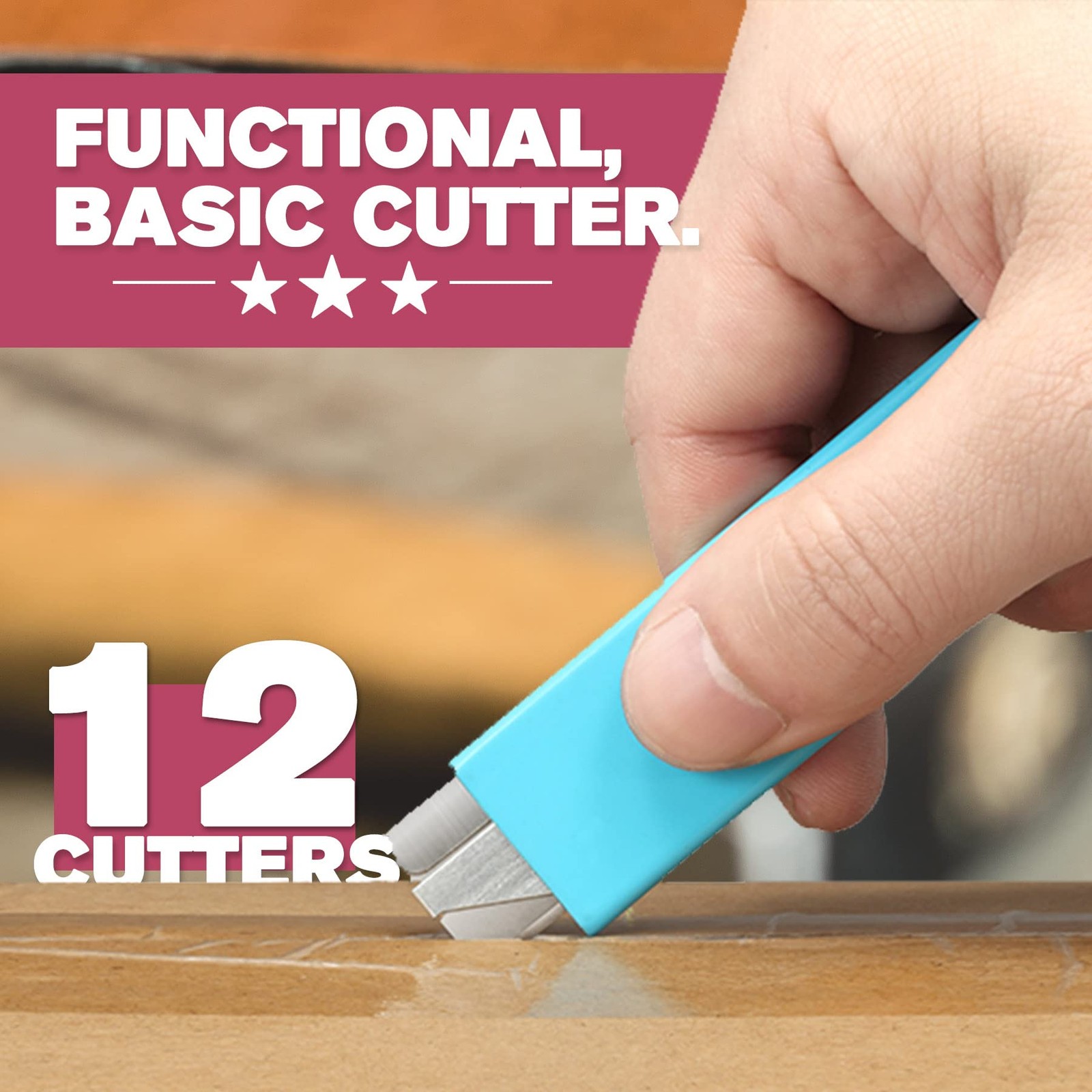 Cutter, 12-Pack Retractable Cardboard Mini Cutter for Packages, Boxes and , A...