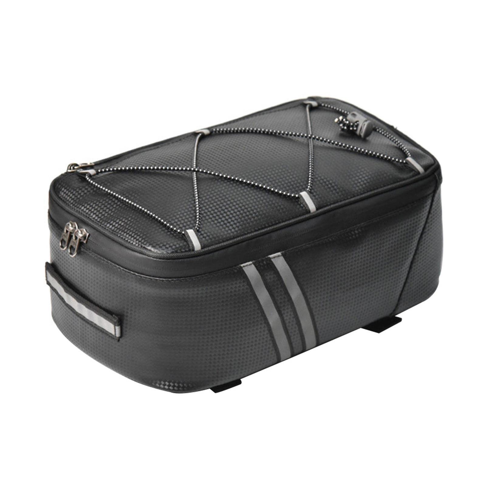 Rear Rack Bag for Bicycle, 8L PU Waterproof Bike Trunk Bags, Back Seat Carrie...