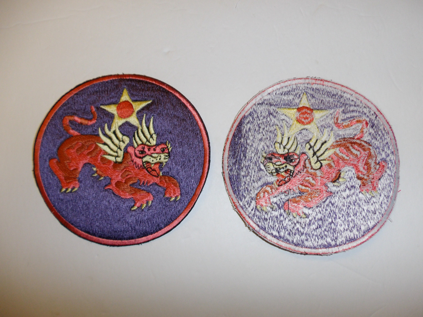 b5533 WW2 US Army Large 14th Air Force Patch pink thread Tiger facing Right R13B