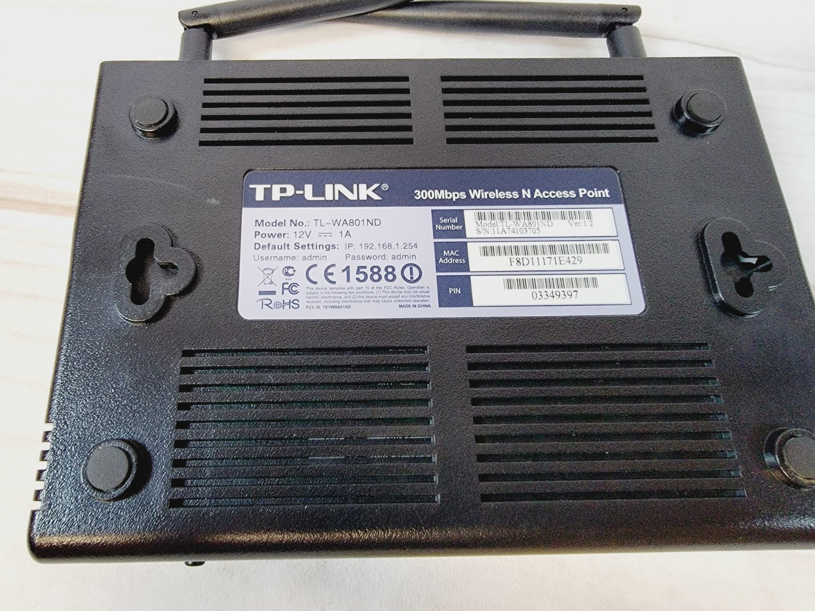 TP Link WiFi Wireless N Access Point TL-WA801ND 300Mbps Tested