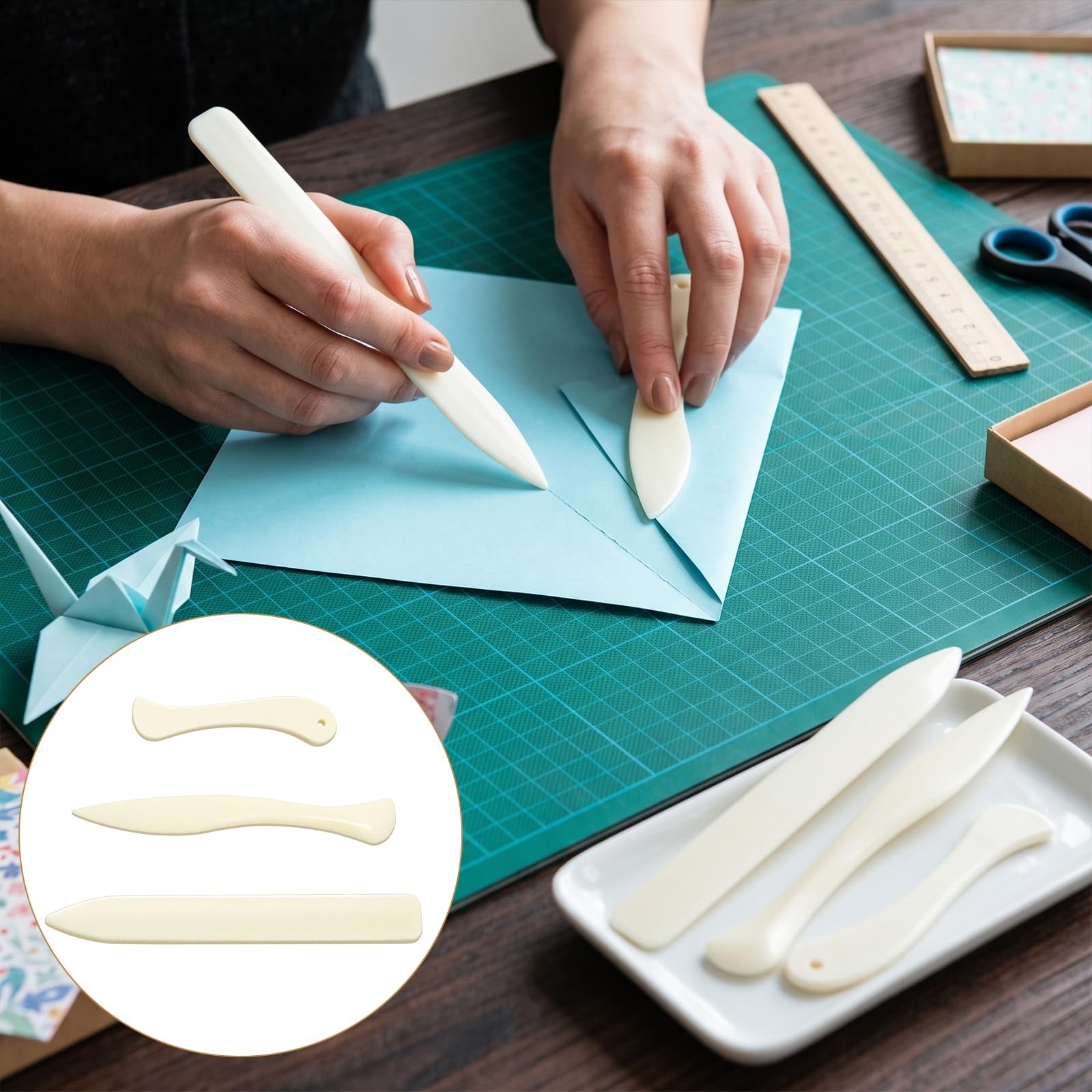 30 Pcs Bone Folders, Plastic Bone Folder Tool, Paper Creaser Scrapbooking Too...