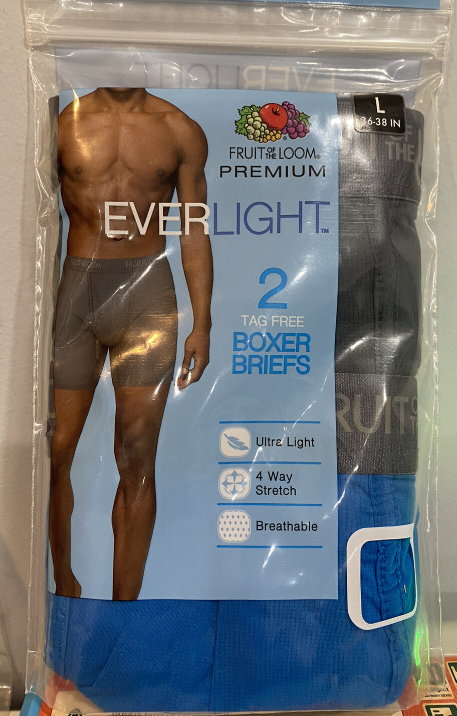 FRUIT OF THE LOOM EVERLIGHT BOXERBRIEF