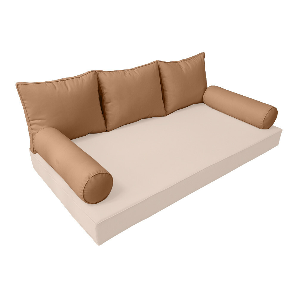 |SLIPCOVER ONLY| S3 Outdoor Bolster Backrest Pillow Covers Same Piped Twin AD104