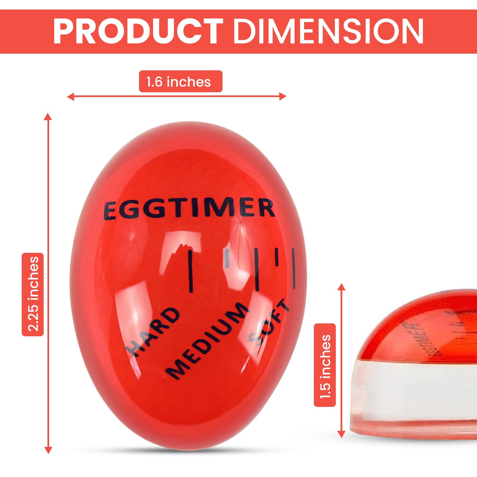 Iconikal Egg Timer 2-Pack, BPA Free Color Changing for Soft or Hard Boiled Eggs