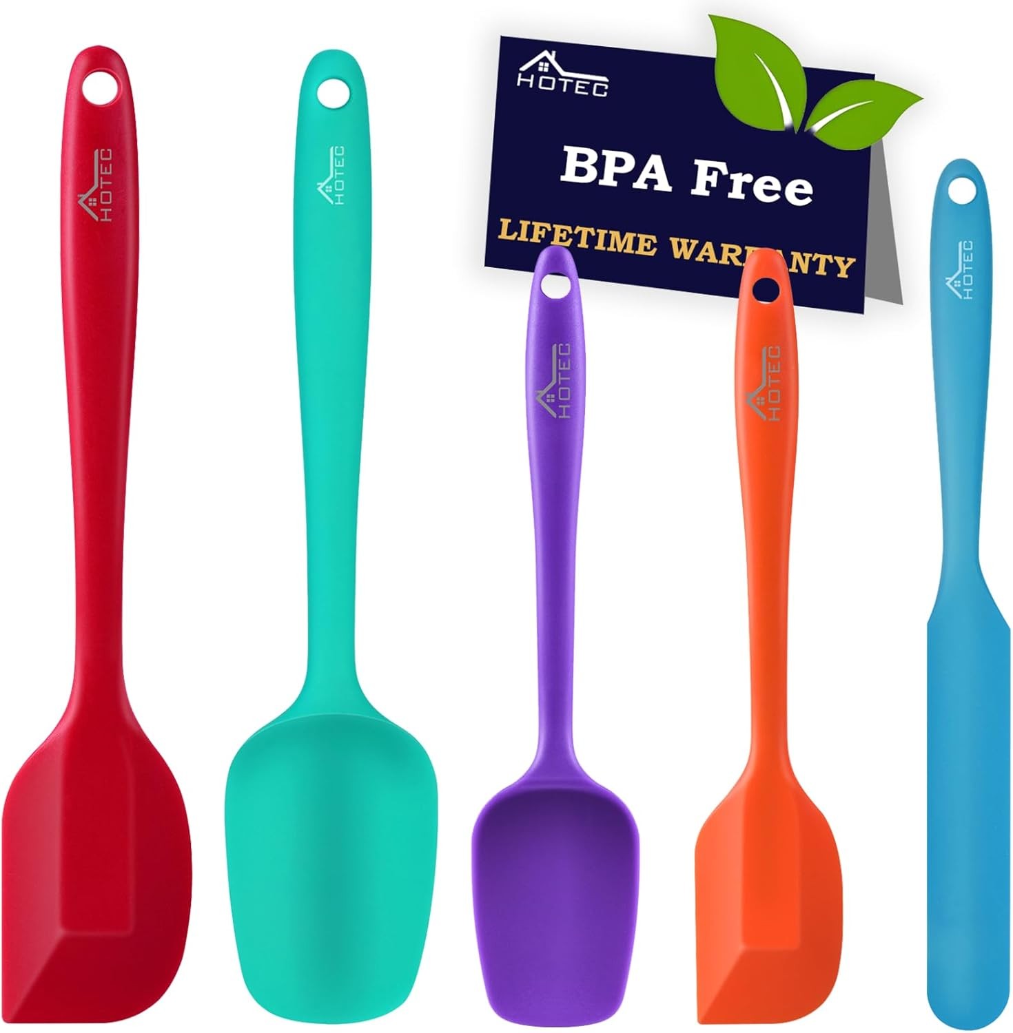 Heat Resistant 600℉ Food Grade Silicone Rubber Spatula Set for Baking, Cooking