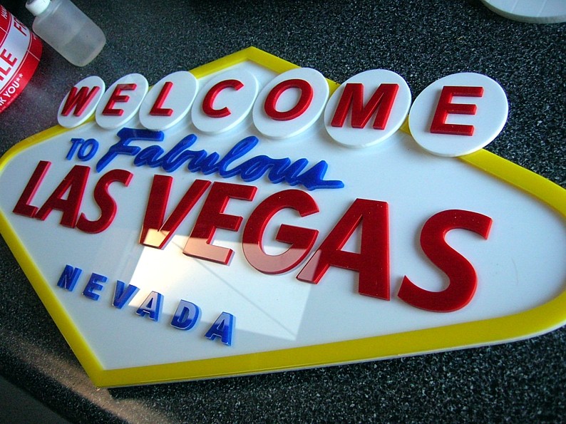 3D LAS VEGAS XLG art sign Vintage  man cave New Hotel Casino gambling Poker NEW
