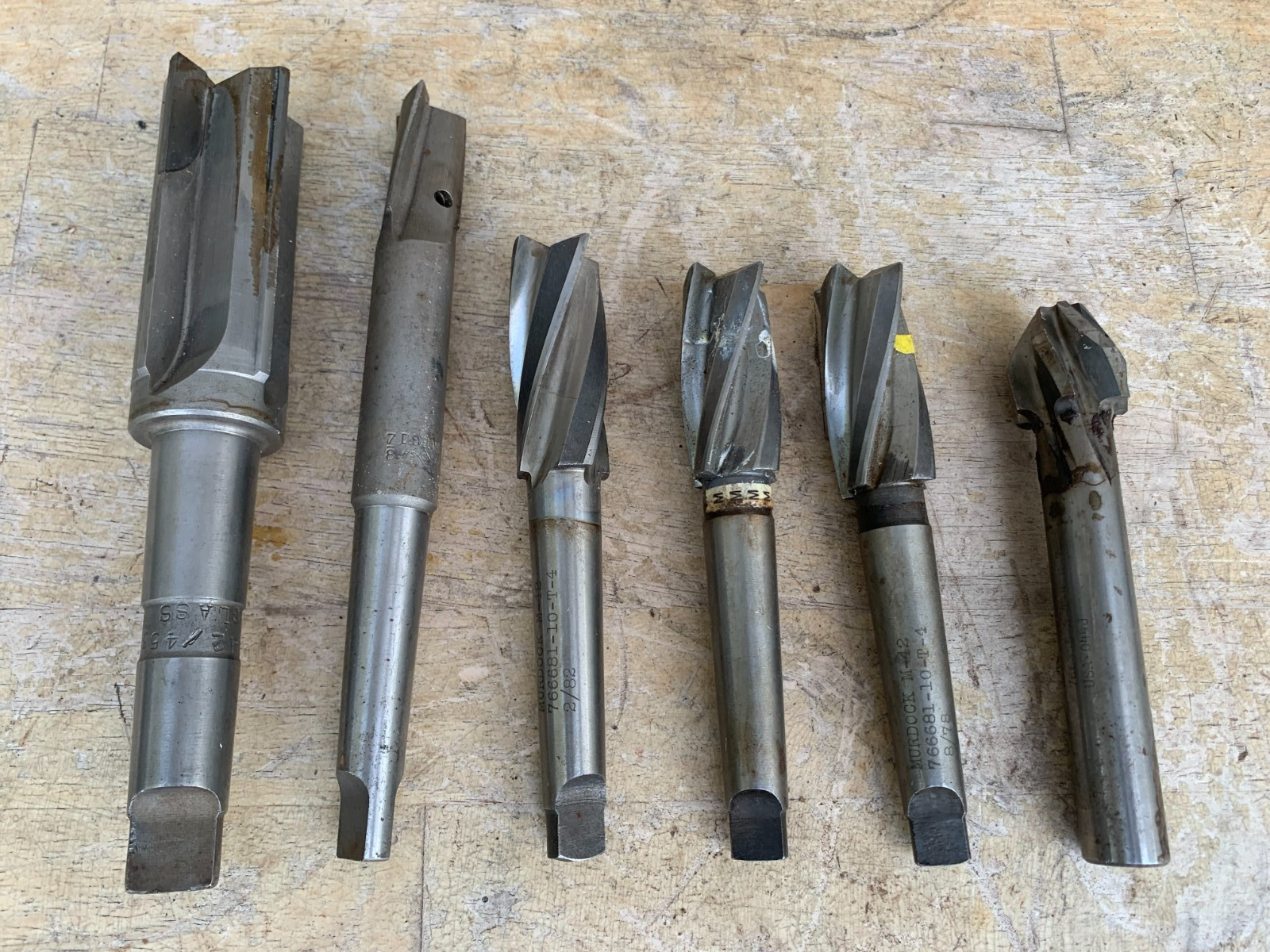 6 Pc Machinist Bit Lot End Mill Rounding Murdock M-42 Cleveland Regal Beloit USA