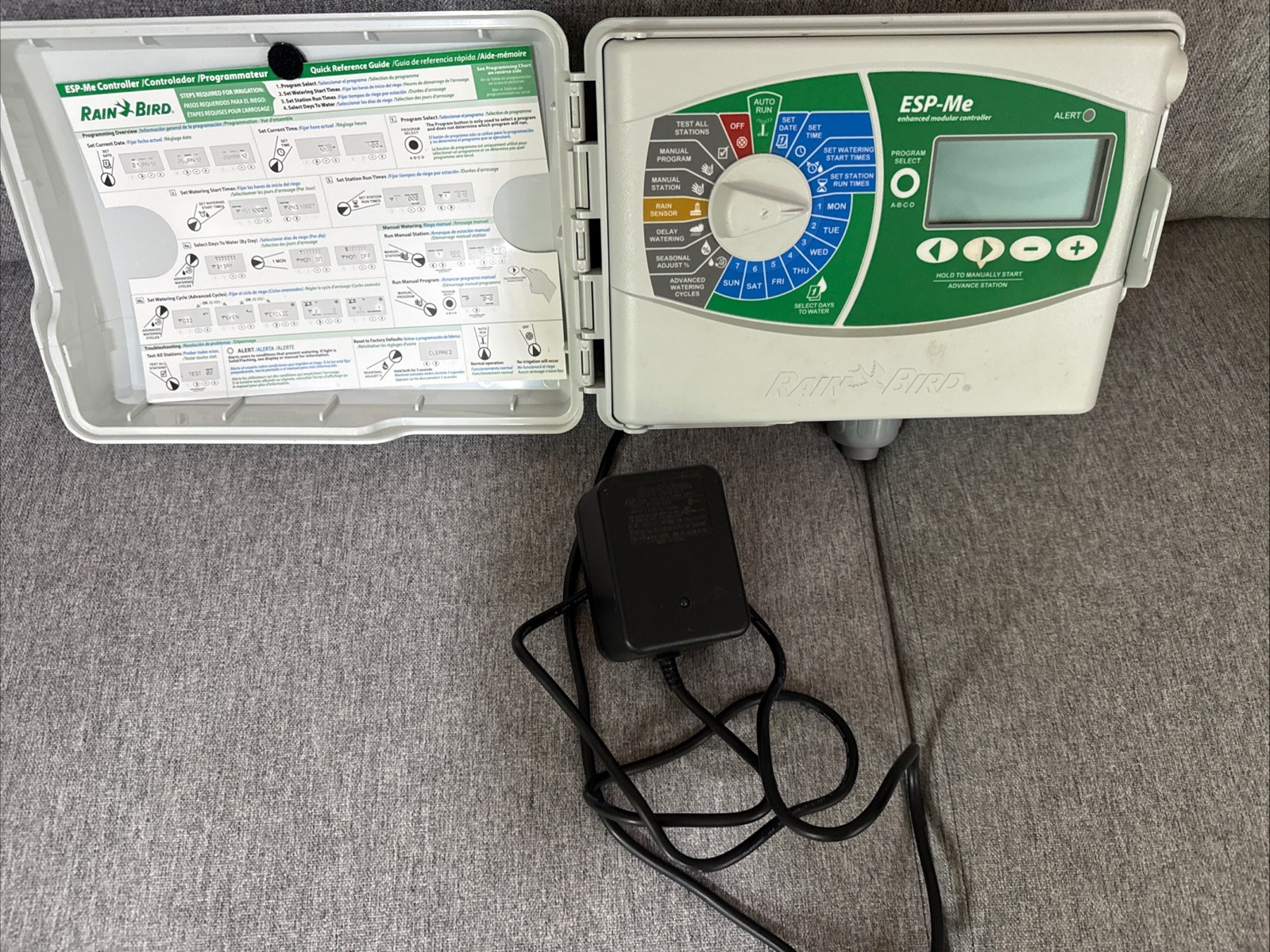 Rain Bird ESP-ME Enhanced Irrigation Controller With Power Supply Used Powers On