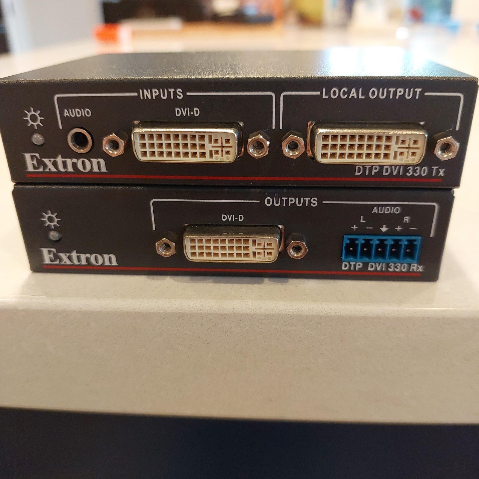 Extron DTP DVI 330 Tx & Rx Extender Set, DVI-D + Audio over CATx, Good Condition