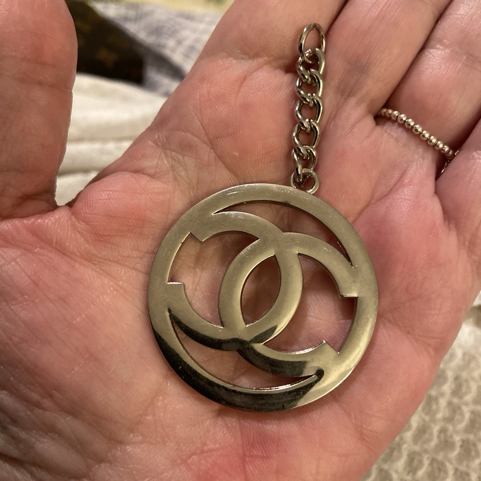 Chanel Replacement Zipper Pull Bag Charm Key Ring Letter Logo