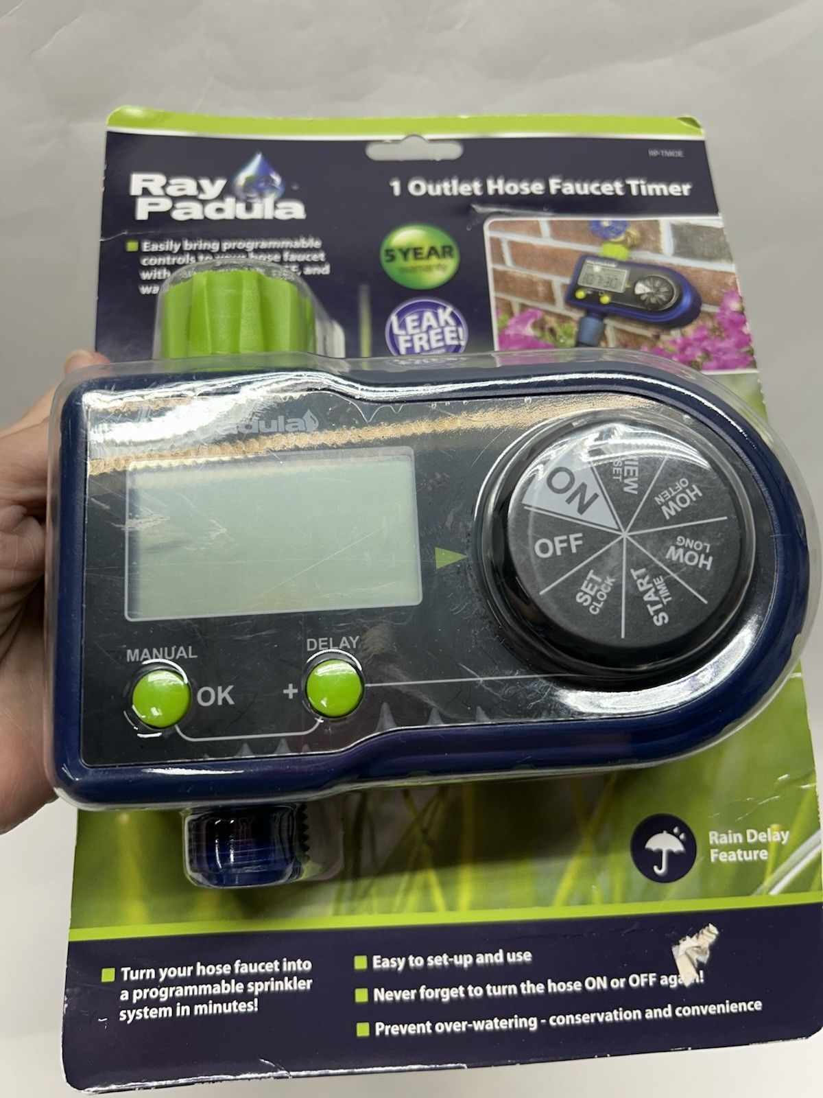 Ray Padula 1-Zone Programmable Sprinkler Timer for Yard Garden Hose (SHR)