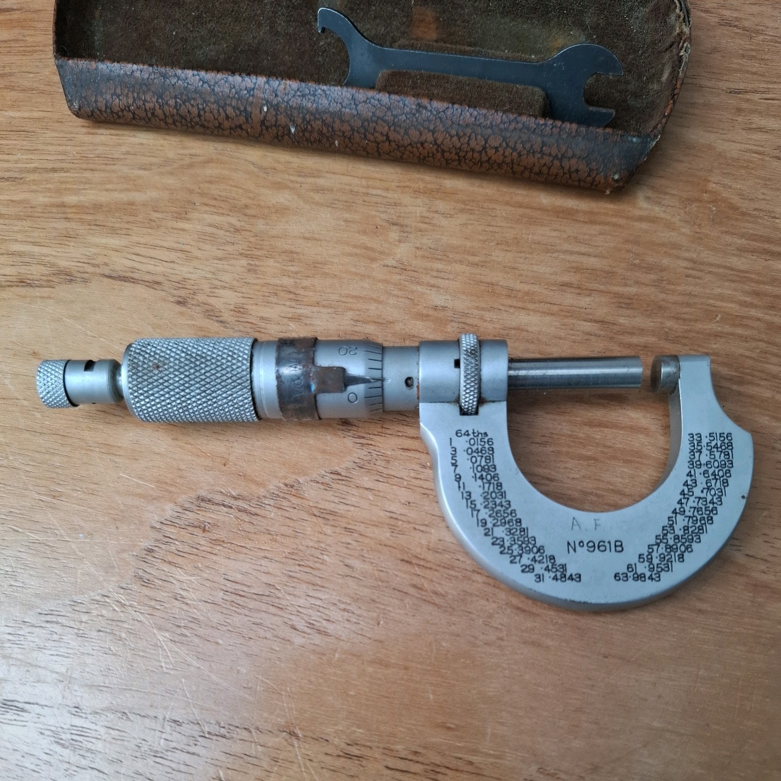 Vintage Moore & Wright micrometer with case 961b