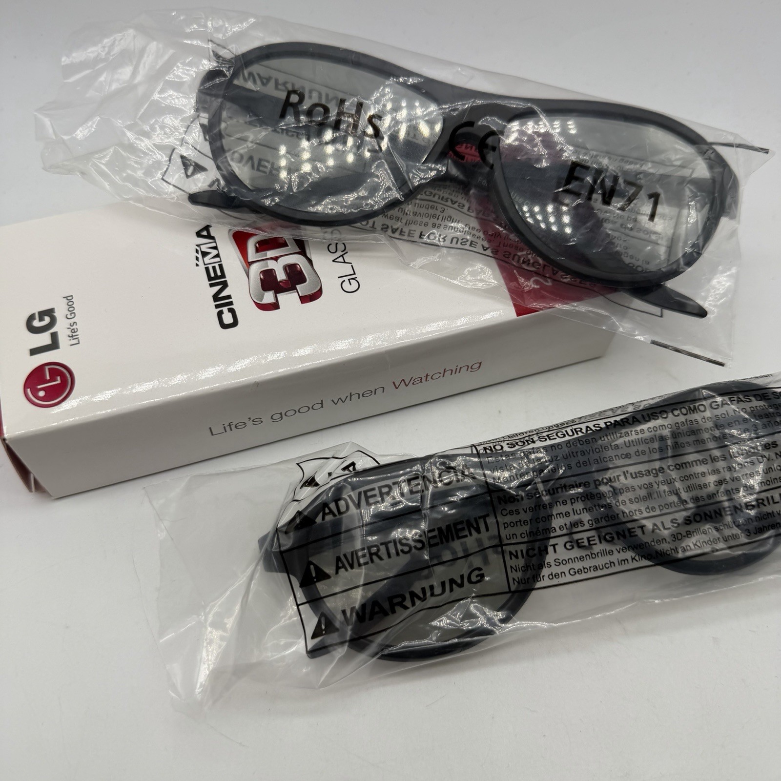 LG AG-F310 Cinema 3D Glasses - Black - 2 Pairs Of Glasses