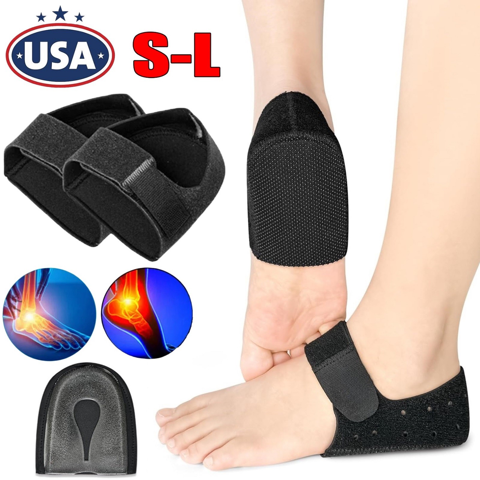 Gel Cushions for Plantar Fasciitis Relief Heel Cups Protectors & Pads Men Women