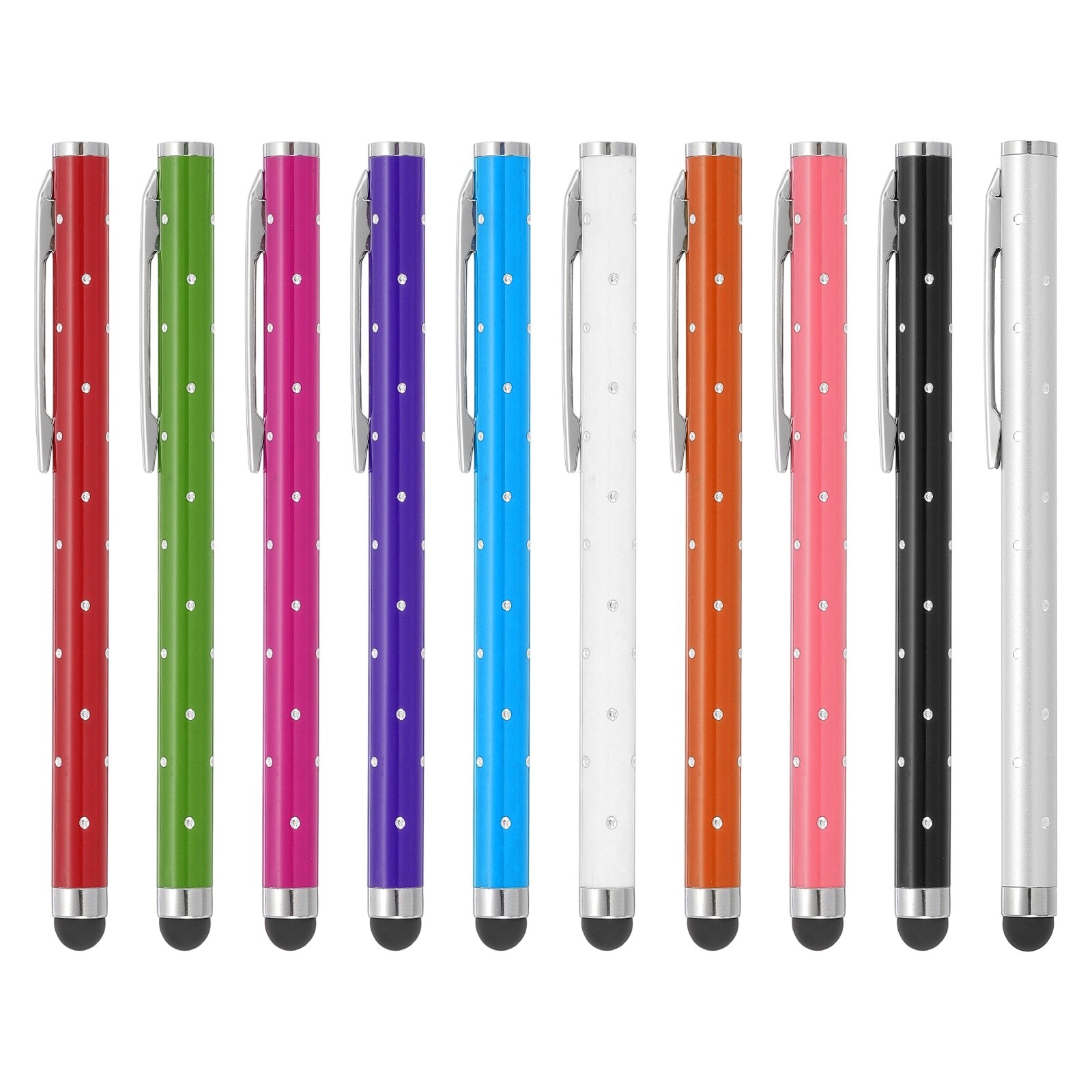 10Pcs Bling Crystal Stylus Pens for Touch Screens Multicolored
