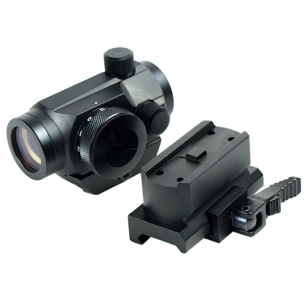 Quick Release Tactical Reflex Red Green Dot Sight Scope with Dual Rail Mounts