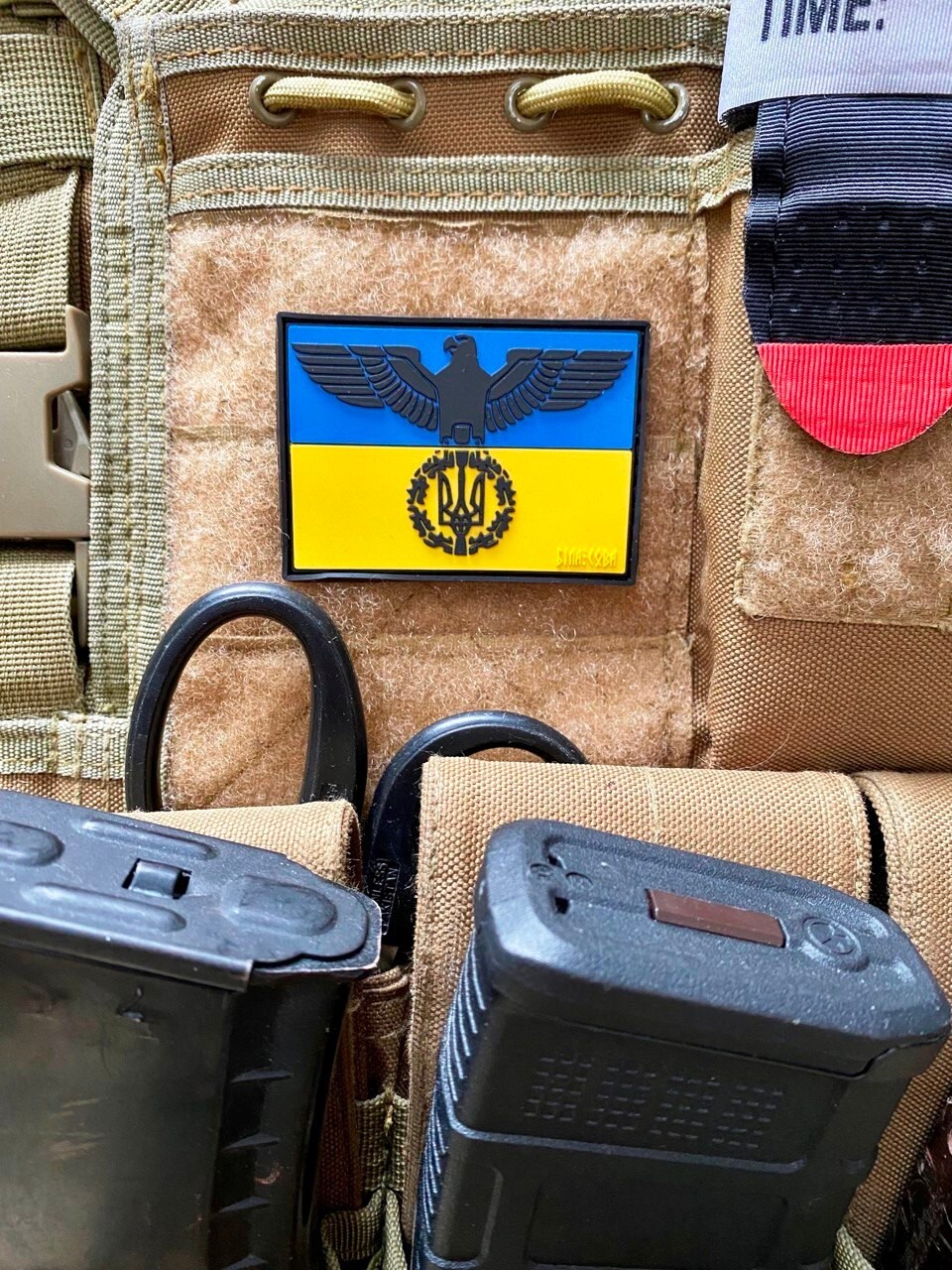 PVC military ukraine army morale patch "Roman eagle with trident" wl/bk